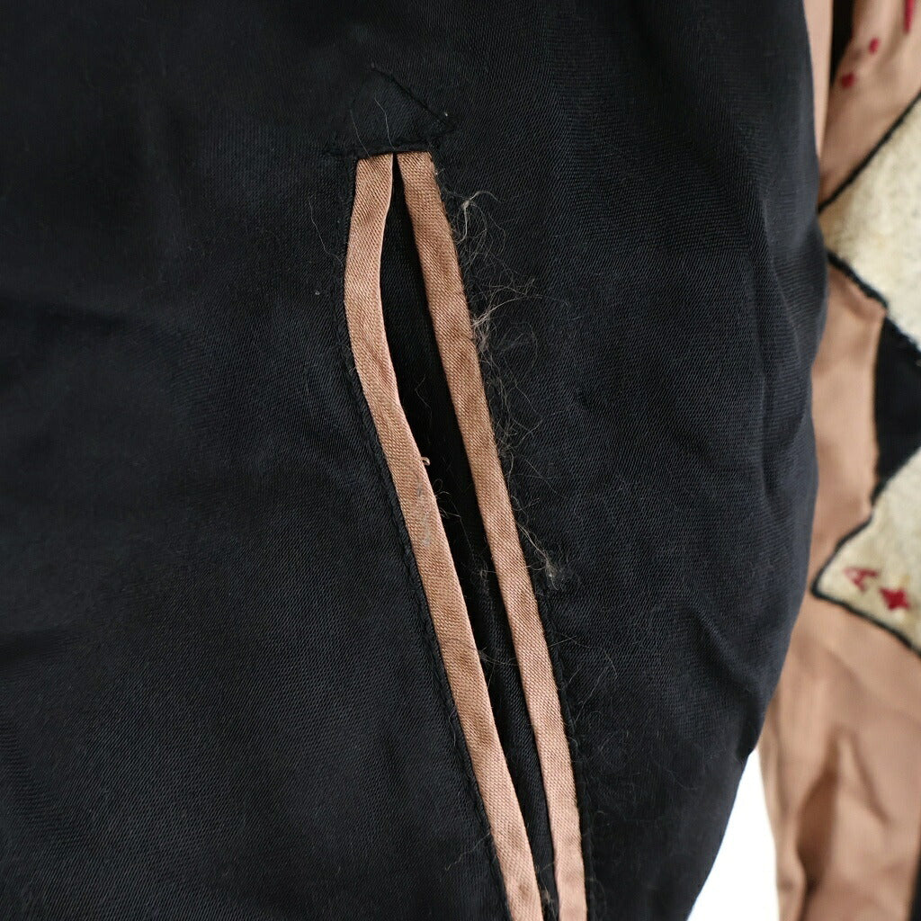 NO BRAND(ノーブランド) SATORI サトリ レーヨン スカルエンブロイダリー リバーシブルスカジャン ピンク/ブラック