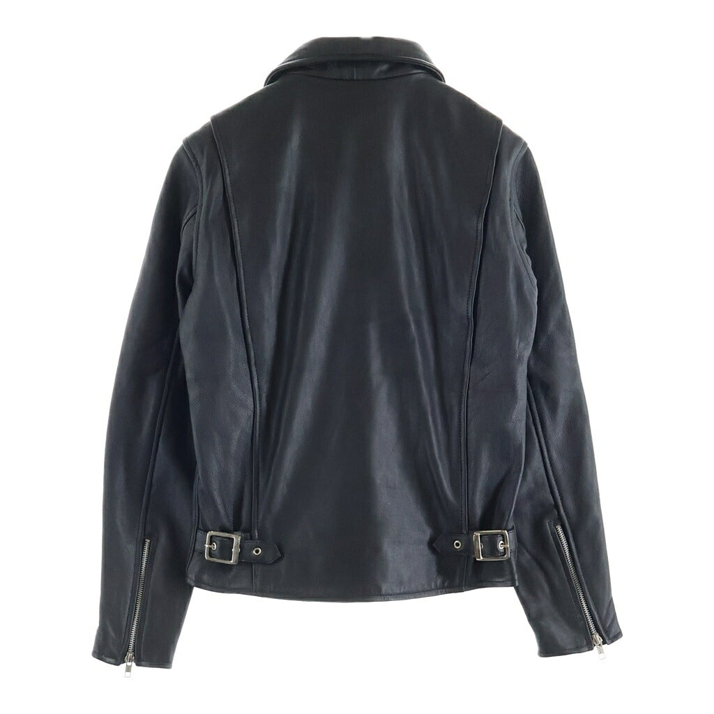 NO BRAND(ノーブランド) RHENIUM レニウム レザー ジップアップ シングルジャケット ブラック