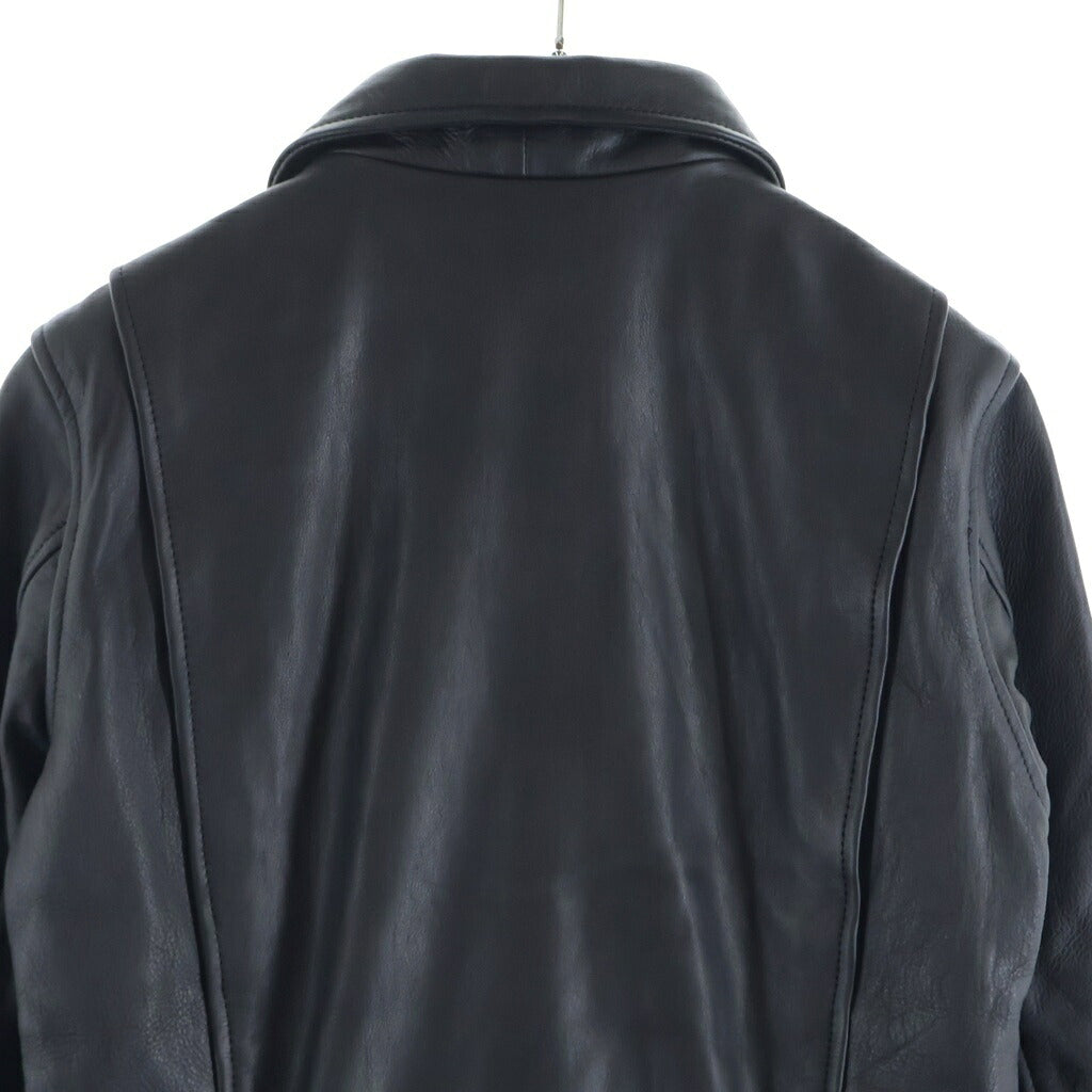 NO BRAND(ノーブランド) RHENIUM レニウム レザー ジップアップ シングルジャケット ブラック