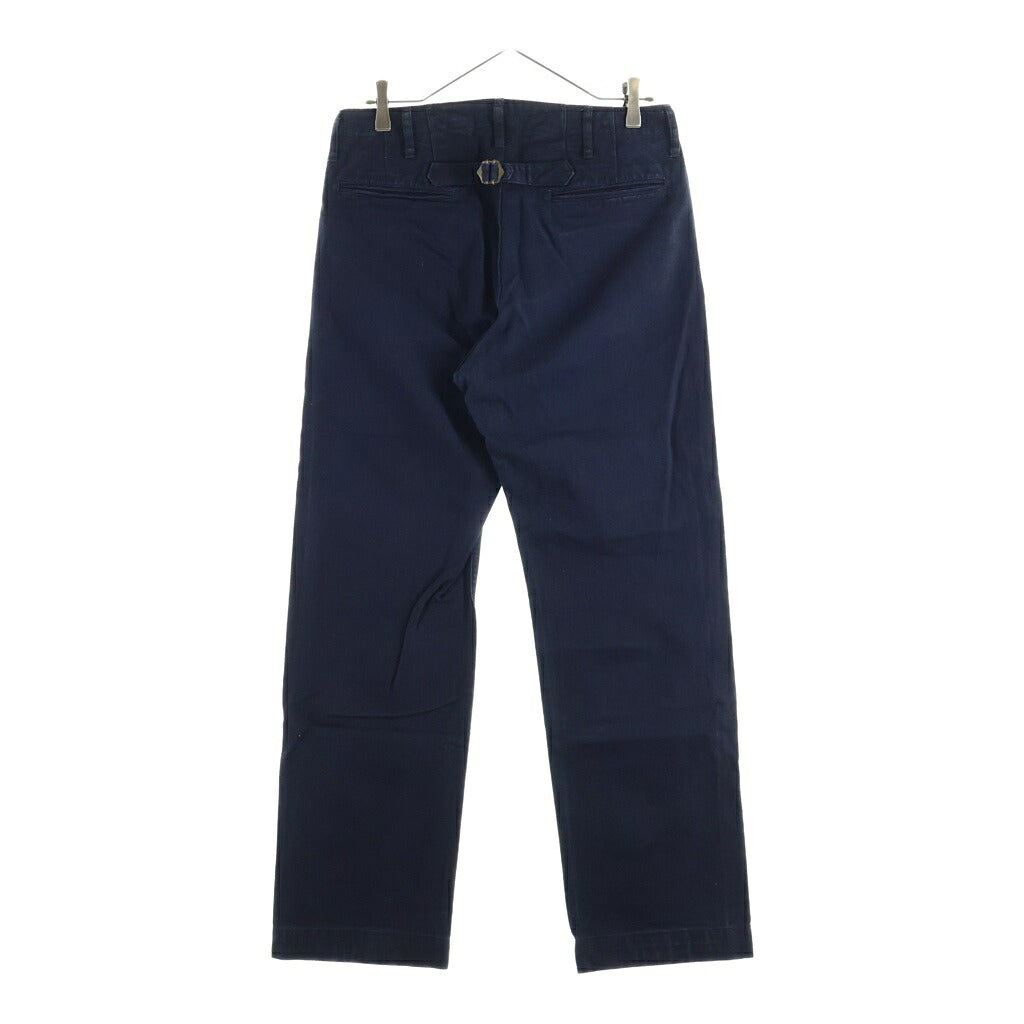 VISVIM(ヴィスヴィム) 15AW CHINO DMGD SLUB PANTS ヴィンテージ加工 シンチバック付き チノパンツ ネイビー 0115405008001