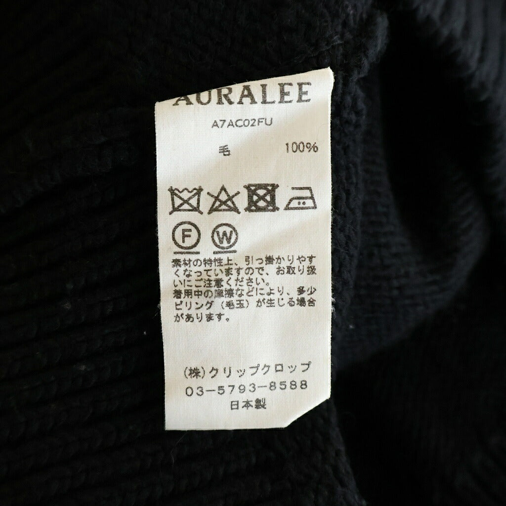 AURALEE(オーラリー) FELT WOOL YARN KNIT CARDIGAN フェルト ウール ヤーン ニットカーディガン ブラック A7AC02FU