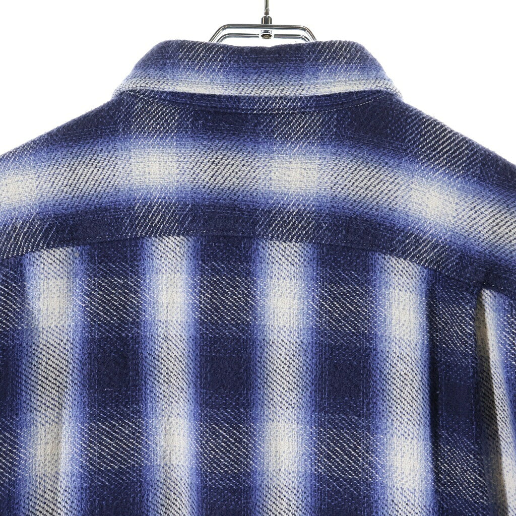 Ron Herman California(ロンハーマン カリフォルニア) FADE CHEAK SHIRT オンブレチェック コットン 長袖シャツ ブルー 3320700038