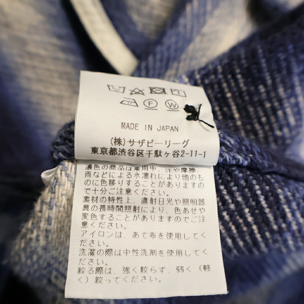 Ron Herman California(ロンハーマン カリフォルニア) FADE CHEAK SHIRT オンブレチェック コットン 長袖シャツ ブルー 3320700038