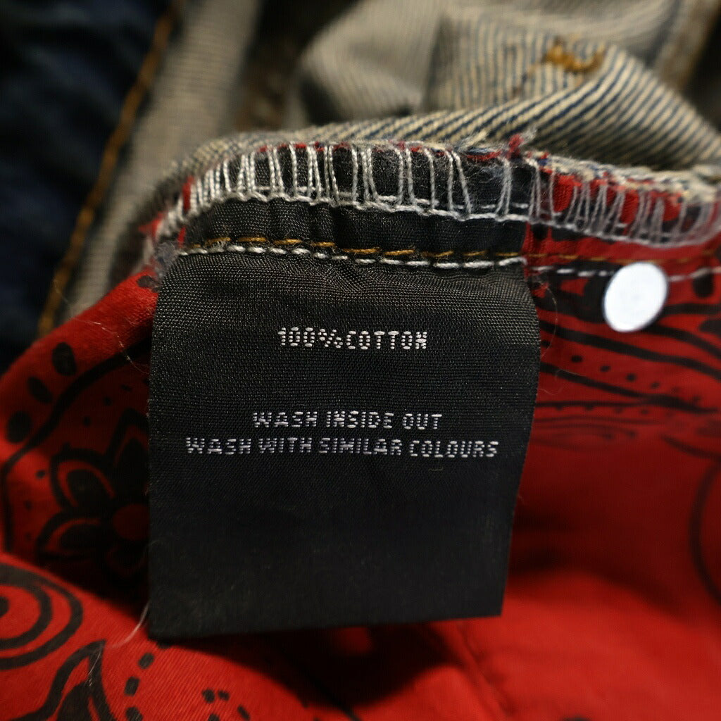BASKETCASE GALLERY(バスケットケース ギャラリー) LAX BAGGY DENIM ダメージ加工 ペイント ジップフライ バギーデニム ジーンズ インディゴ