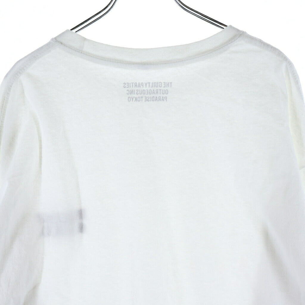 WACKO MARIA(ワコマリア) 24AW TIM LEHI/CREW NECK LONG SLEEVE TEE ティム リーハイ 袖プリント クルーネック 長袖Tシャツ ロングスリーブ ホワイト 24FW-WMT-LT03
