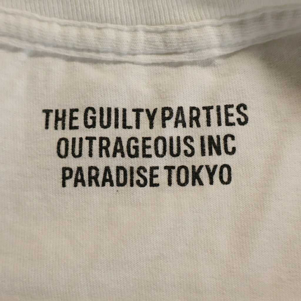 WACKO MARIA(ワコマリア) 24AW TIM LEHI/CREW NECK LONG SLEEVE TEE ティム リーハイ 袖プリント クルーネック 長袖Tシャツ ロングスリーブ ホワイト 24FW-WMT-LT03