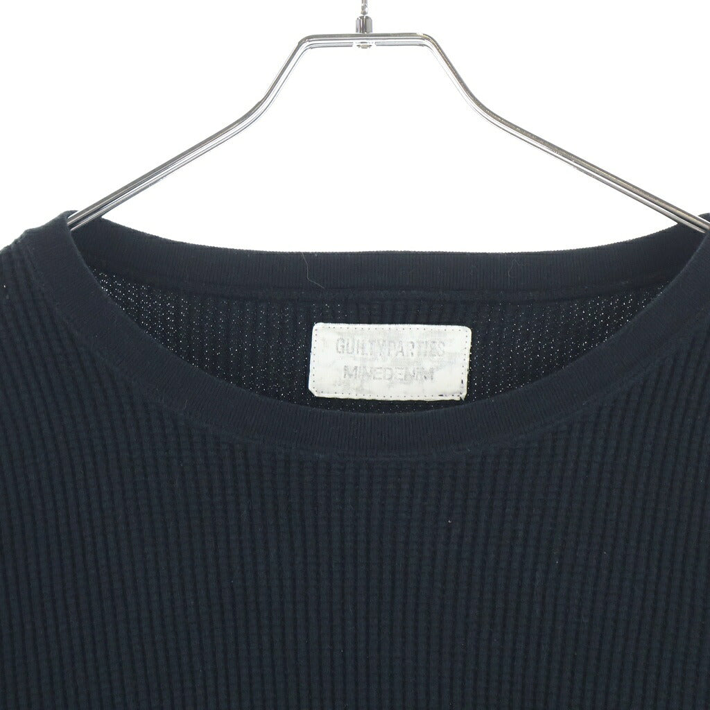 WACKO MARIA(ワコマリア) ×MINEDENIM マインデニム サーマルカットソー 長袖Tシャツ ブラック