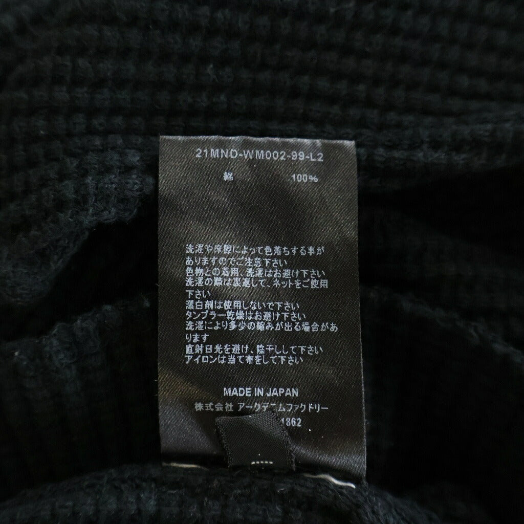 WACKO MARIA(ワコマリア) ×MINEDENIM マインデニム サーマルカットソー 長袖Tシャツ ブラック