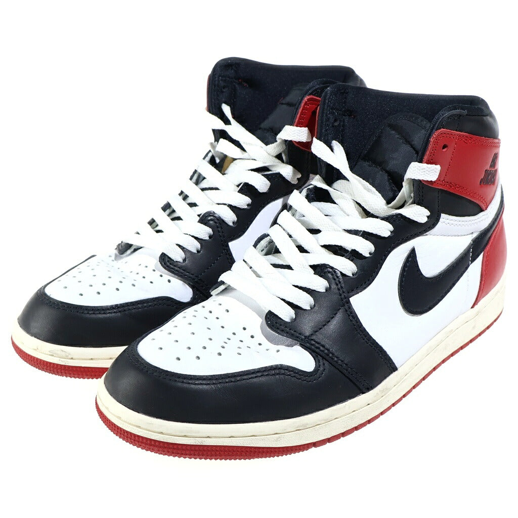 NIKE(ナイキ) AIR JORDAN1 RETRO HIGH OG BLACK TOE REIMAGINED エアジョーダン1 レトロ ブラックトゥ リイマジンド ハイカットスニーカー レッド/ホワイト US8.5/26.5cm DZ5485-106