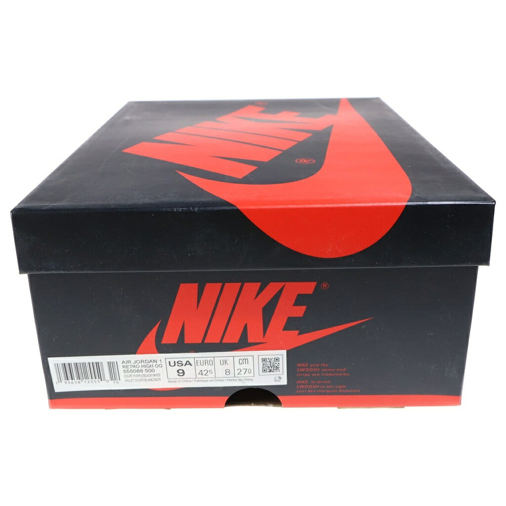 NIKE(ナイキ) AIR JORDAN 1 RETRO HIGH OG COURT PURPLE エアジョーダン レトロ コートパープル ハイカットスニーカー パープル/ホワイト US9/27cm 555088-500