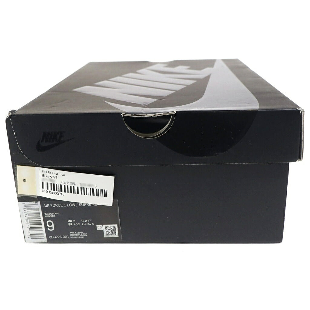 NIKE(ナイキ) ×SUPREME AIR FORCE 1 LOW シュプリーム エアフォース ローカットスニーカー ブラック US9/27cm CU9225-001