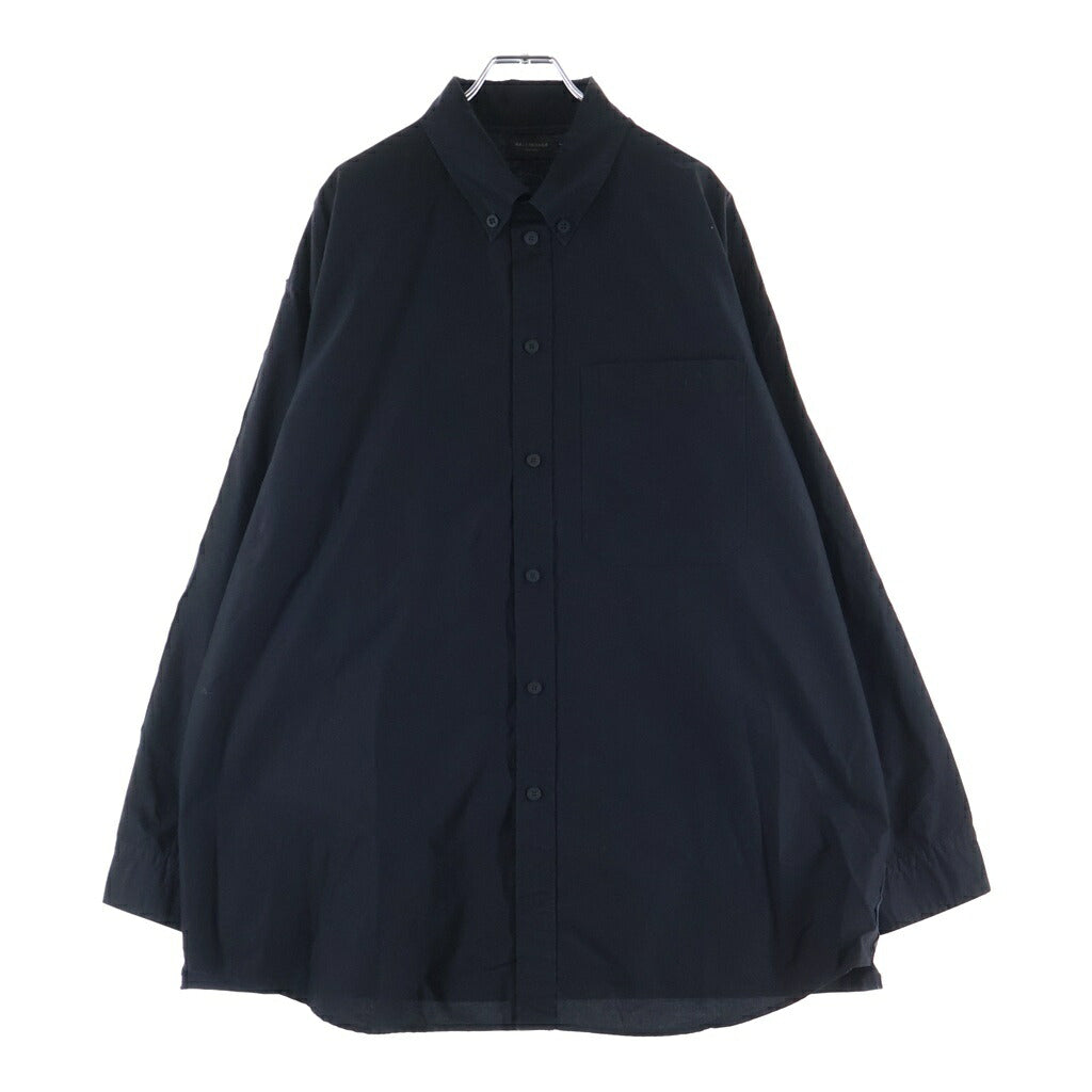 BALENCIAGA(バレンシアガ) Stencil Type Hybrid Oversized Shirt ステンシルテープ ハイブリッド オーバーサイズド 長袖シャツ ブラック 783840 TNM60