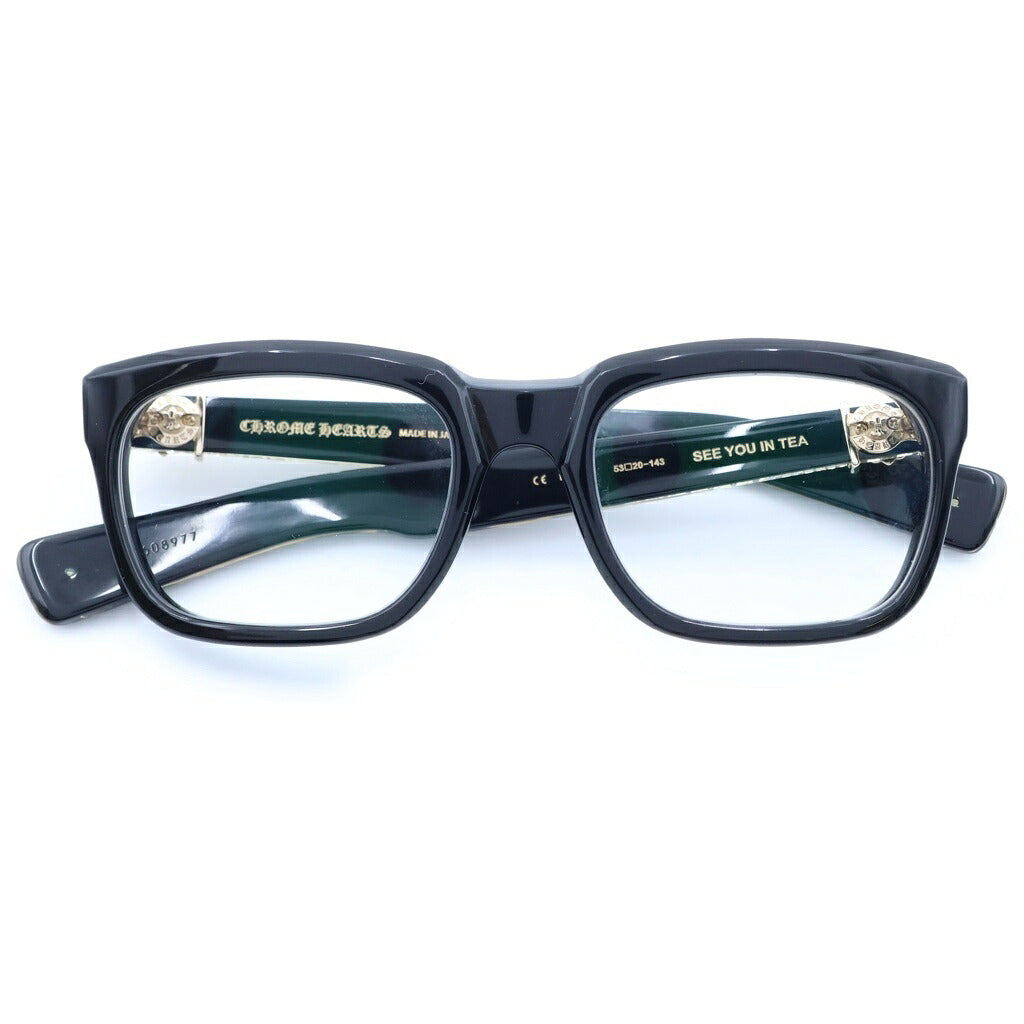 CHROME HEARTS(クロムハーツ) SEE YOU IN TEA BSフレアテンプル ウェリントン メガネ サングラス ブラック/ゴールド
