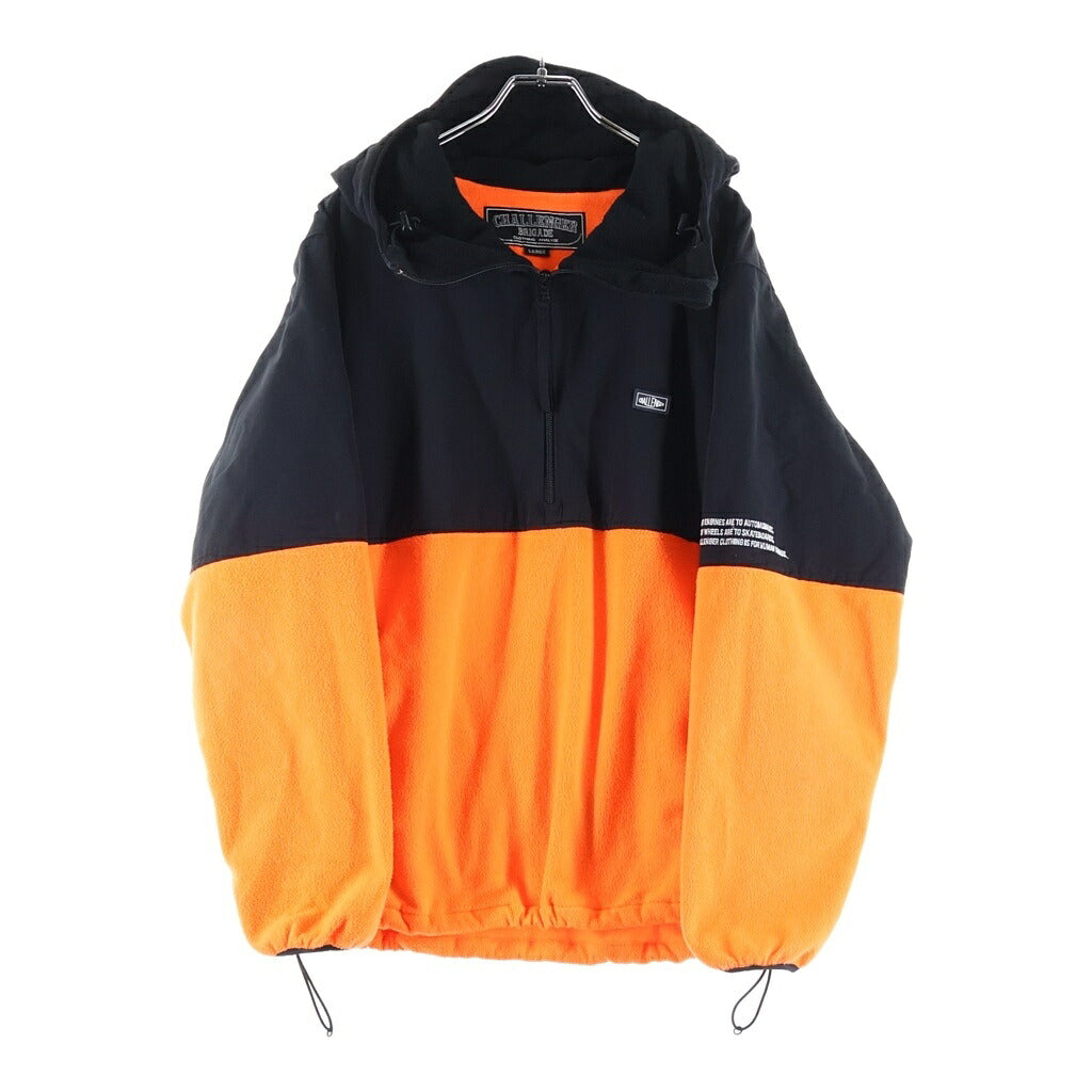 CHALLENGER(チャレンジャー) TECHNICAL FLEECE JACKET テクニカルフリースジャケット ジップアップフーデッドジャケット オレンジ/ブラック CLG-JK 020-016