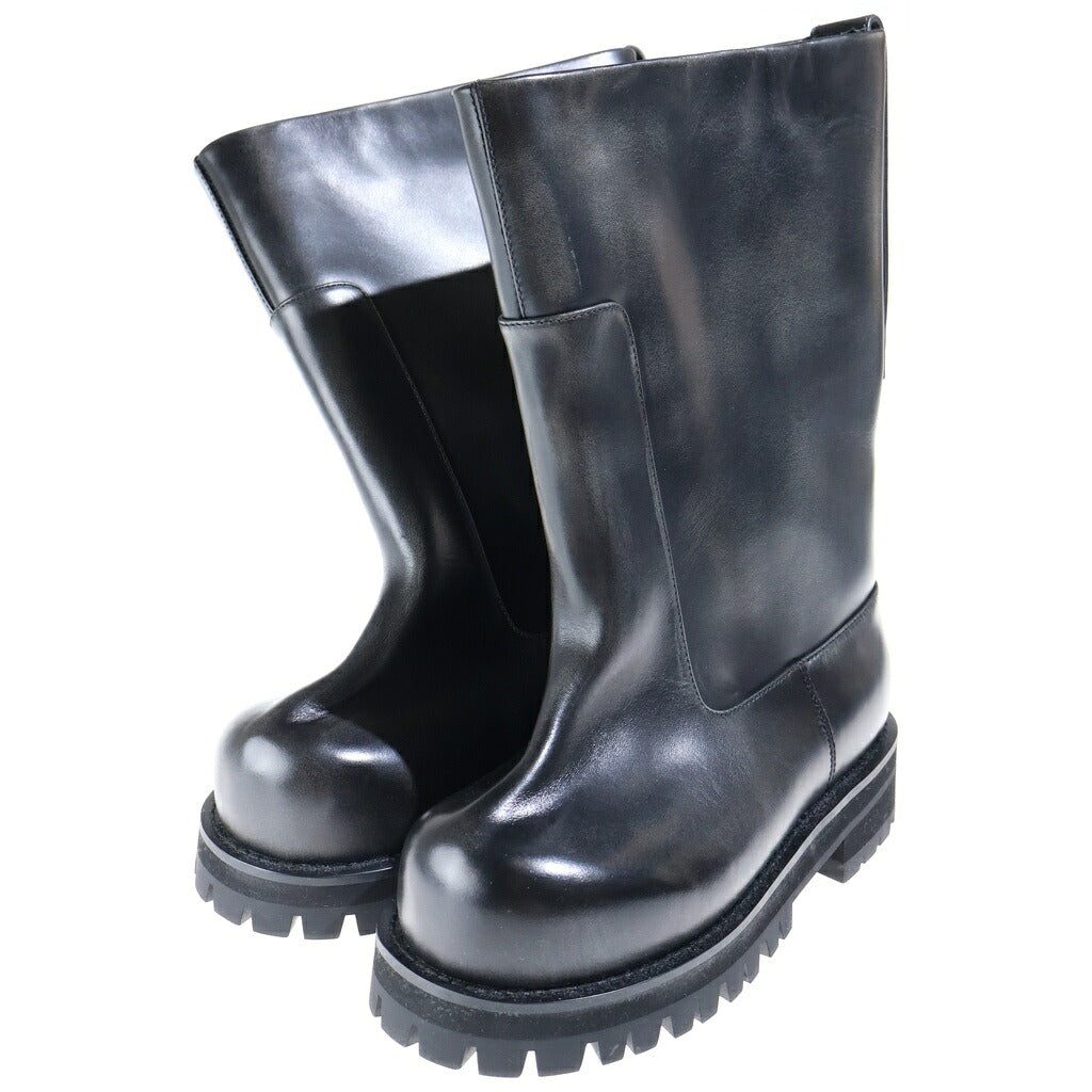 NO BRAND(ノーブランド) PROTOCOL INDEX DISTRESSED SHAFT BOOTS プロトコルインデックス ディストレスド シャフト レザーブーツ ブラック