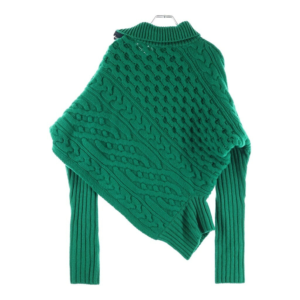 Sacai(サカイ) 21AW Twisted Cable High Neck Pullover ついステッドケーブル ハイネックプルオーバーニット レディース グリーン 21-05672