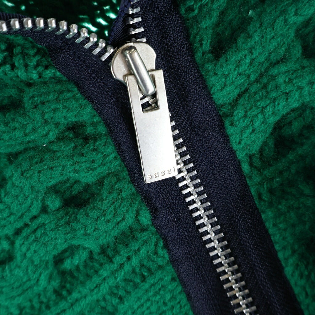 Sacai(サカイ) 21AW Twisted Cable High Neck Pullover ついステッドケーブル ハイネックプルオーバーニット レディース グリーン 21-05672