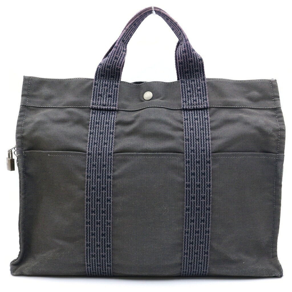 HERMES(エルメス) エールライン カバス MM キャンバス トートバッグ グレー