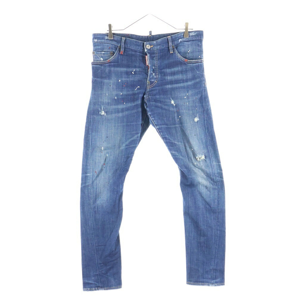 DSQUARED2(ディースクエアード) 17AW SEXY TWIST JEAN セクシーツイスト ペインテッド デニムパンツ インディゴ S74LB0268