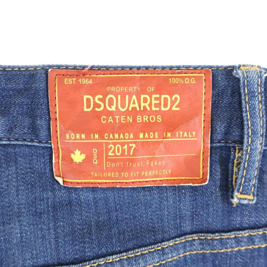 DSQUARED2(ディースクエアード) 17AW SEXY TWIST JEAN セクシーツイスト ペインテッド デニムパンツ インディゴ S74LB0268