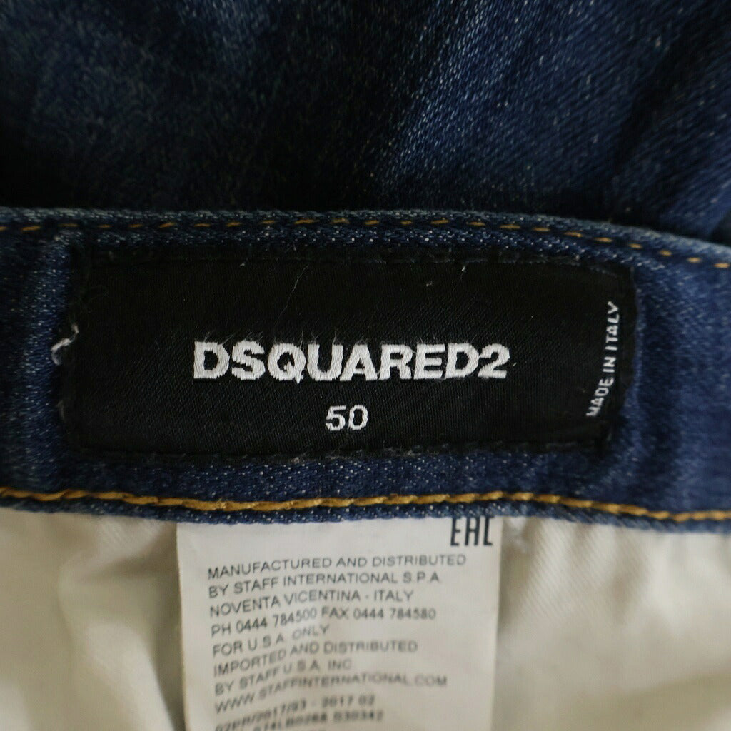 DSQUARED2(ディースクエアード) 17AW SEXY TWIST JEAN セクシーツイスト ペインテッド デニムパンツ インディゴ S74LB0268