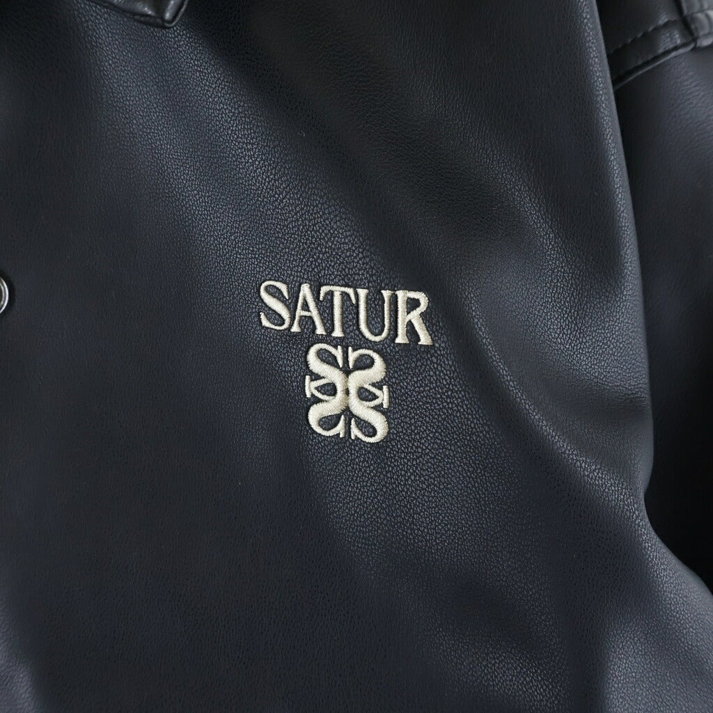 NO BRAND(ノーブランド) SATUR (セター) TEO SYNTHETIC LEATHER COLLAR JACKET テオ シンセティック フェイクレザージャケット ブラック SA253UJK12