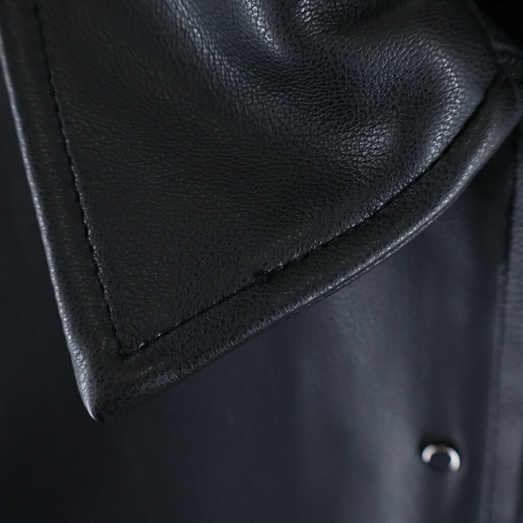 NO BRAND(ノーブランド) SATUR (セター) TEO SYNTHETIC LEATHER COLLAR JACKET テオ シンセティック フェイクレザージャケット ブラック SA253UJK12