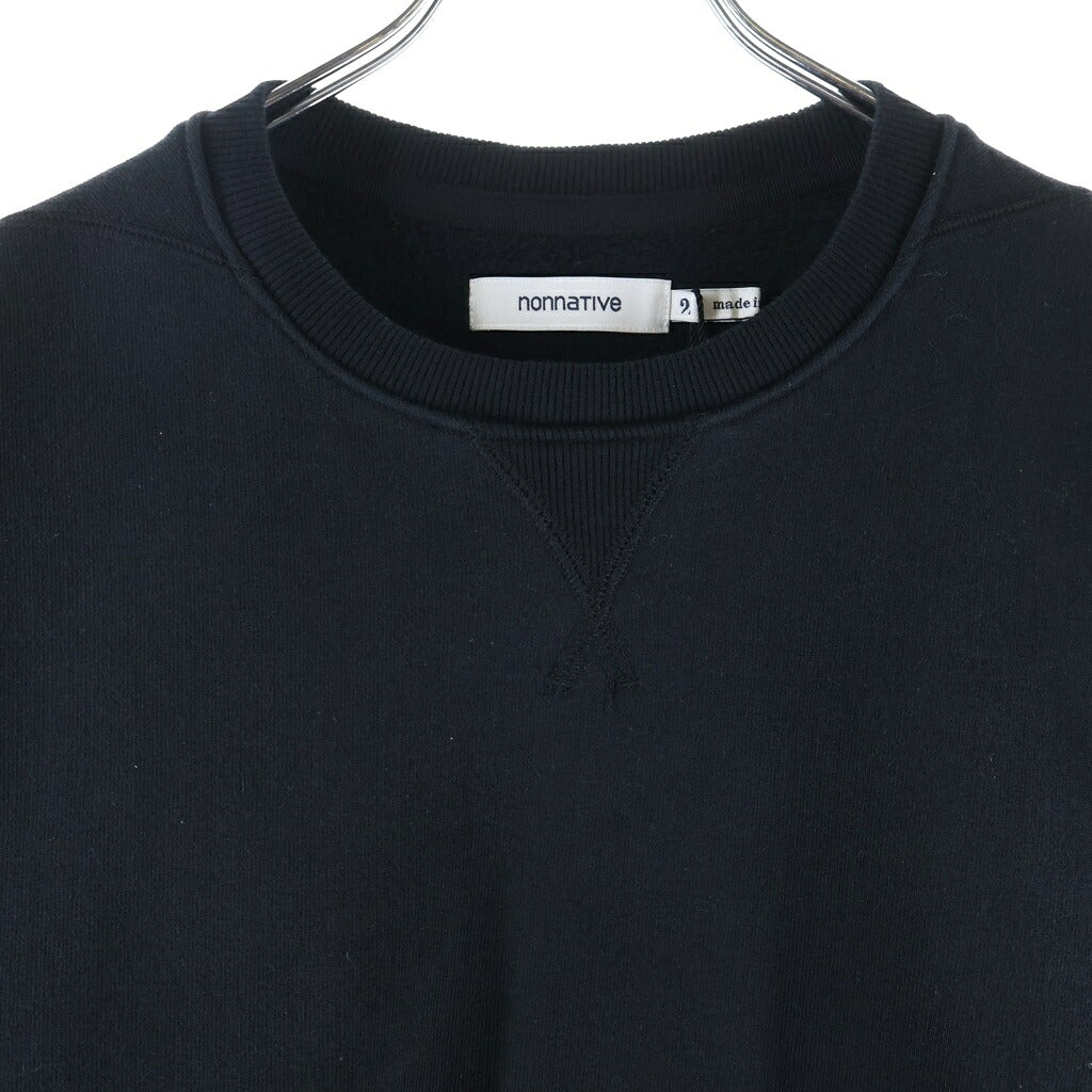 nonnative(ノンネイティブ) DWELLER CREW PULLOVER COTTON SWEAT ドゥエラー コットン プルオーバー クルーネックスウェット トレーナー ブラック NN-C4006