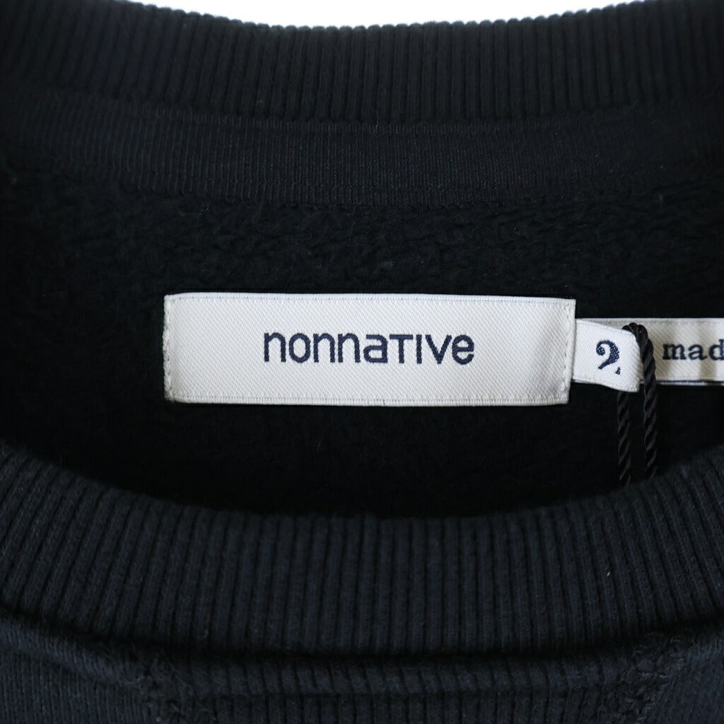 nonnative(ノンネイティブ) DWELLER CREW PULLOVER COTTON SWEAT ドゥエラー コットン プルオーバー クルーネックスウェット トレーナー ブラック NN-C4006
