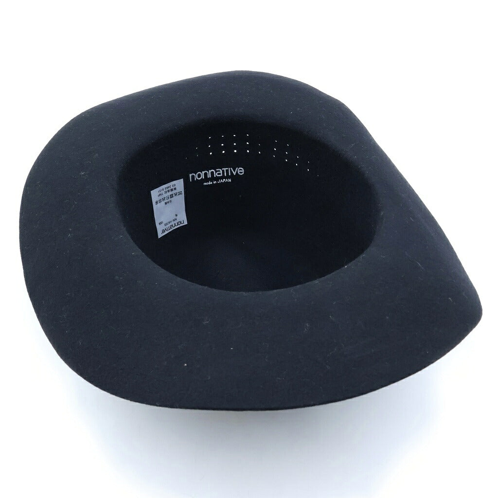 nonnative(ノンネイティブ) 25AW WANDERER HAT WOOL FELT ウールフェルト 中折れ ハット 帽子 ブラック NN-H4705