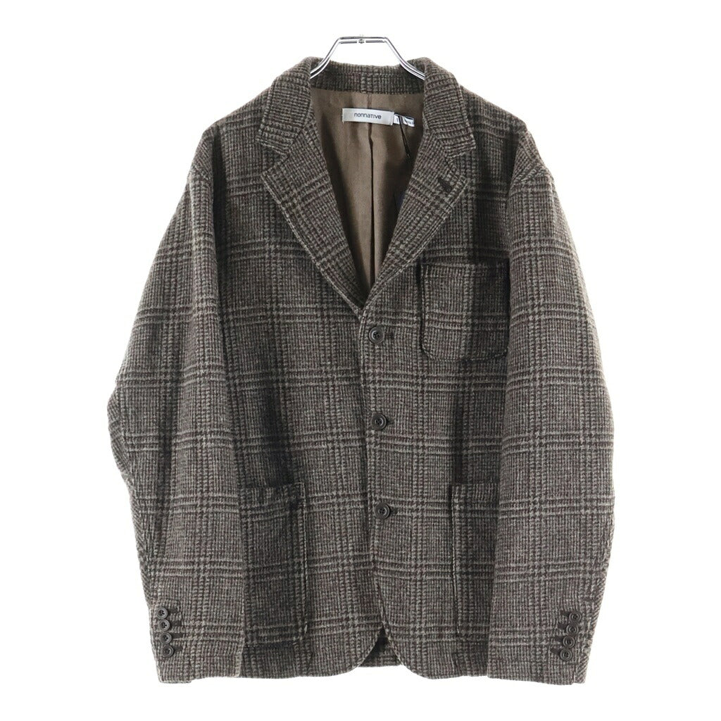 nonnative(ノンネイティブ) 18AW MANAGER 3B JACKET WOOL GLEN PLAID マネージャー ウール グレンプレイド シングル3Bテーラードジャケット ブラウン NN-J3411