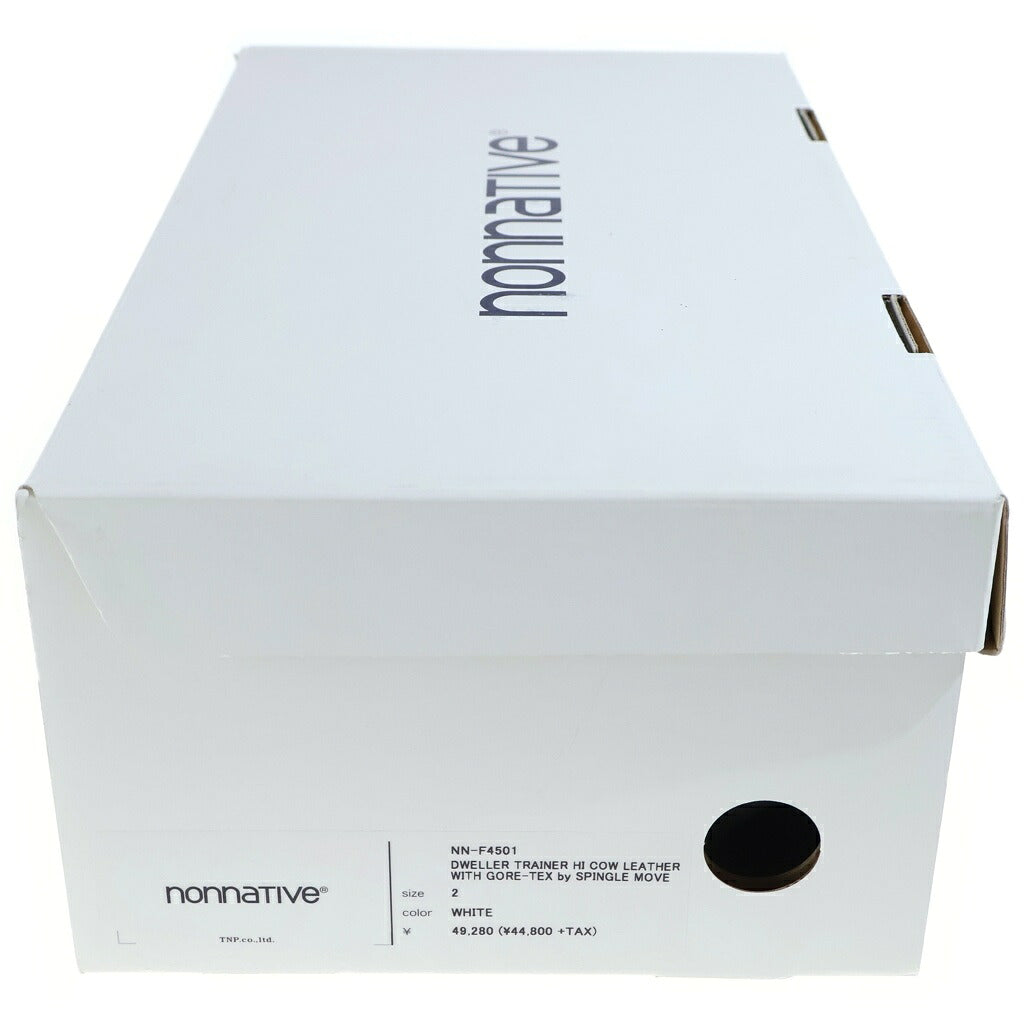 nonnative(ノンネイティブ) 24AW DWELLER TRAINER HI COW LEATHER WITH GORE-TEX by SPINGLE MOVE スピングルムーブ ゴアテックス カウレザー ハイカットスニーカー ホワイト NN-F4501