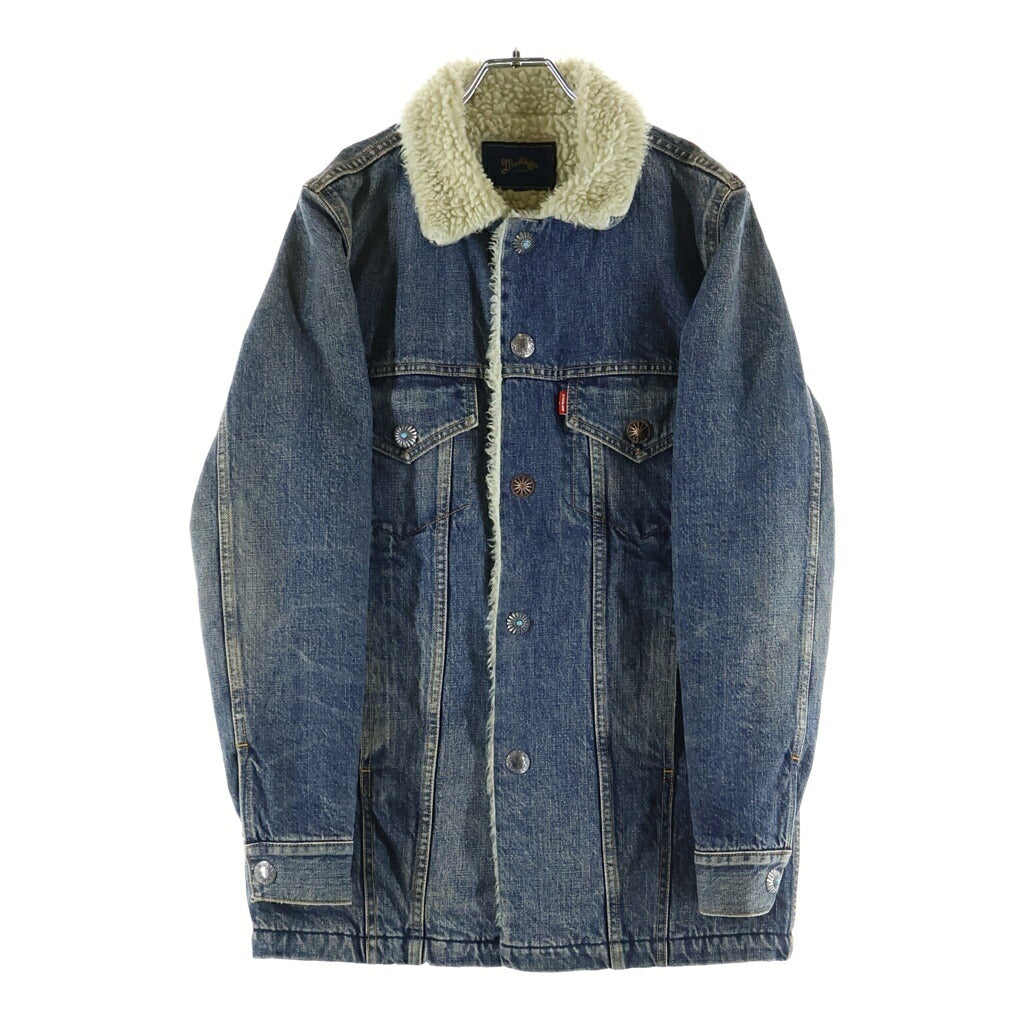 Marbles(マーブルズ) Denim Boa 3rd Jacket コンチョスナップボタン ロング デニムボアジャケット インディゴ MJK-A1706