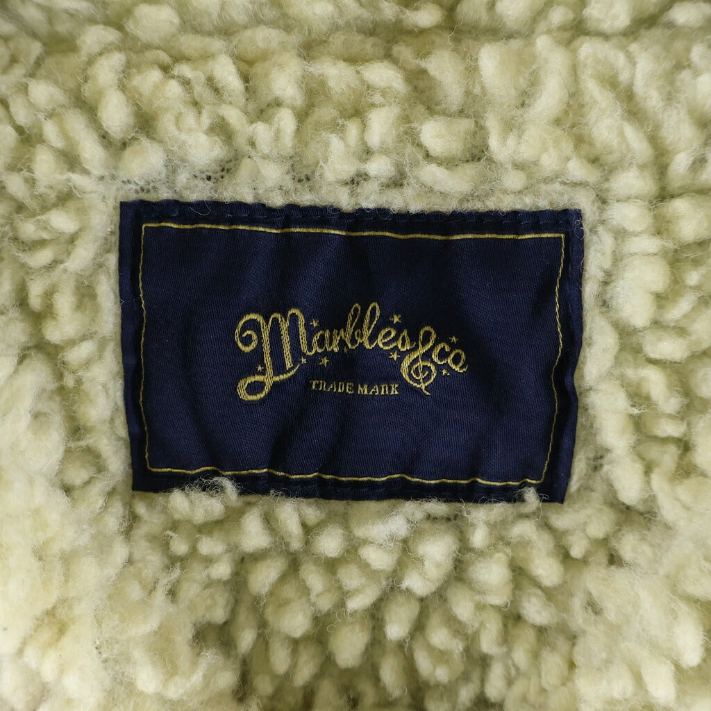Marbles(マーブルズ) Denim Boa 3rd Jacket コンチョスナップボタン ロング デニムボアジャケット インディゴ MJK-A1706