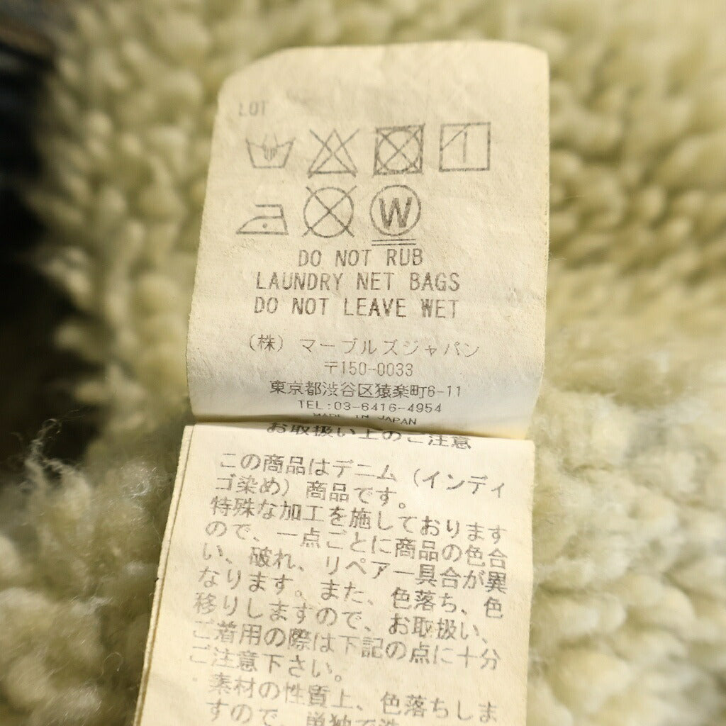 Marbles(マーブルズ) Denim Boa 3rd Jacket コンチョスナップボタン ロング デニムボアジャケット インディゴ MJK-A1706