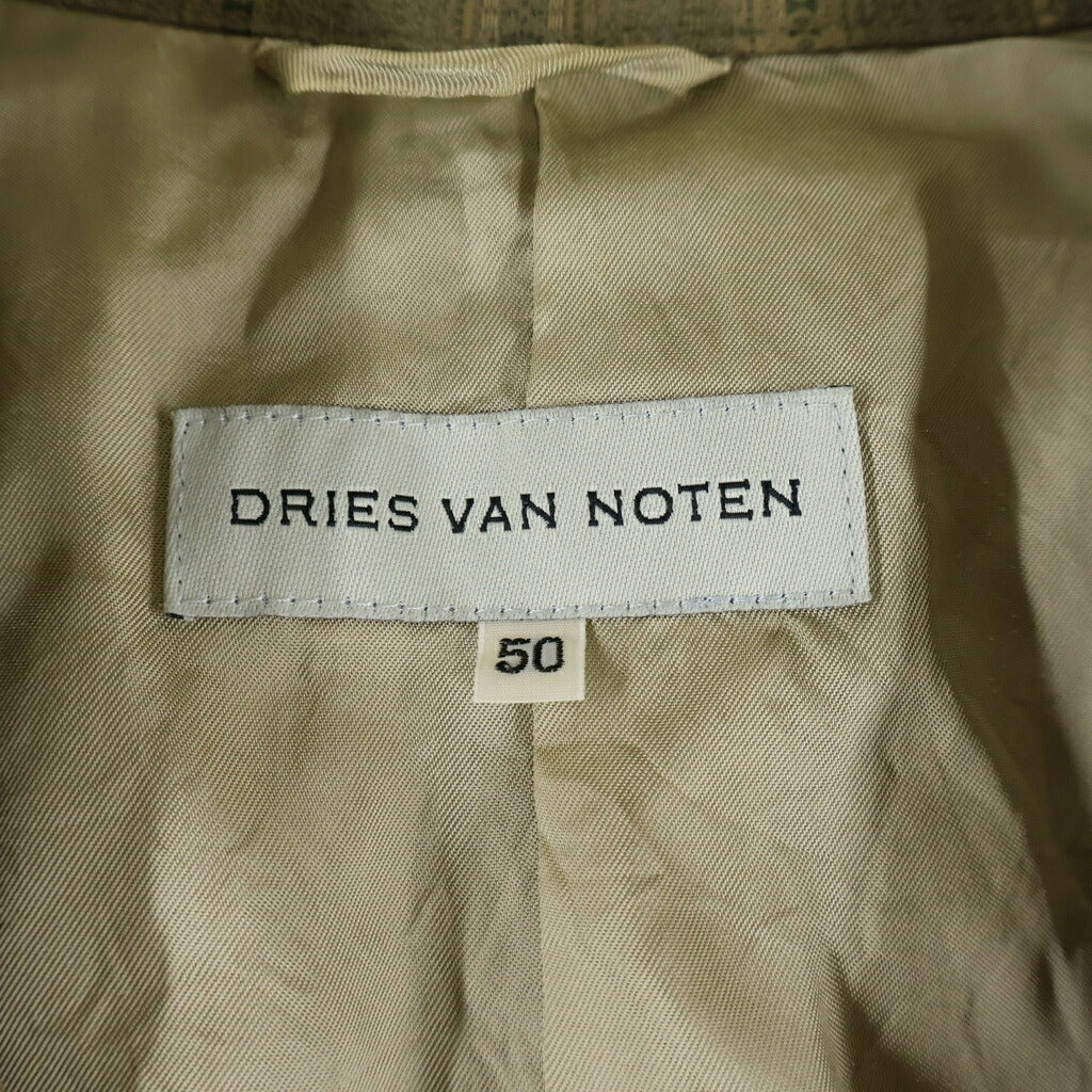 DRIES VAN NOTEN(ドリスヴァンノッテン) ストライプ 2B シングルテーラードジャケット カーキ