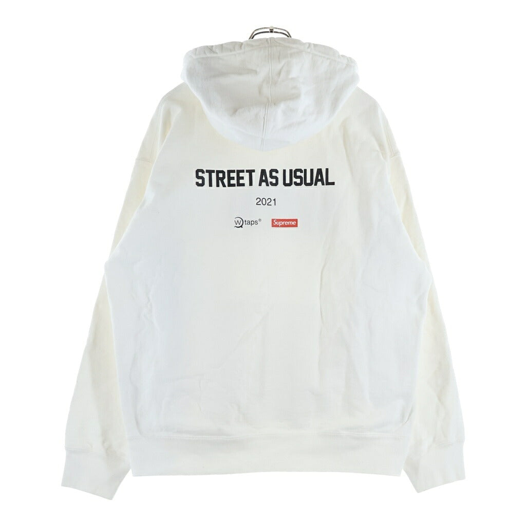 SUPREME(シュプリーム) 21AW ×WTAPS Sic'em! Hooded Sweatshirt ダブルタップス シックエム フロント刺繍 スウェット プルオーバーパーカー ホワイト
