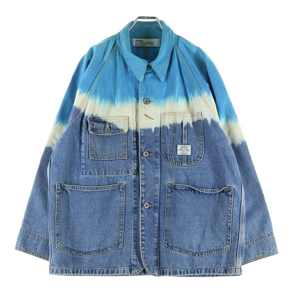 DAIRIKU(ダイリク) Biggie Non-Wash Cover All ビギー ノンウォッシュ ブリーチ デニムカバーオール ジャケット マルチ 19AW J-3
