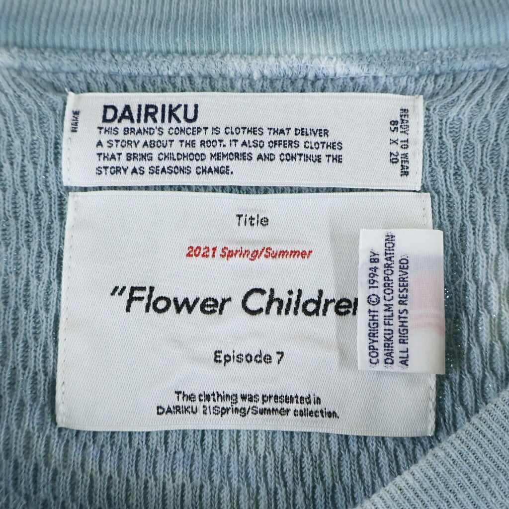 DAIRIKU(ダイリク) Tie-dye Thermal Tee タイダイ クルーネックサーマル長袖Tシャツ カットソー ライトブルー 21SS C-7