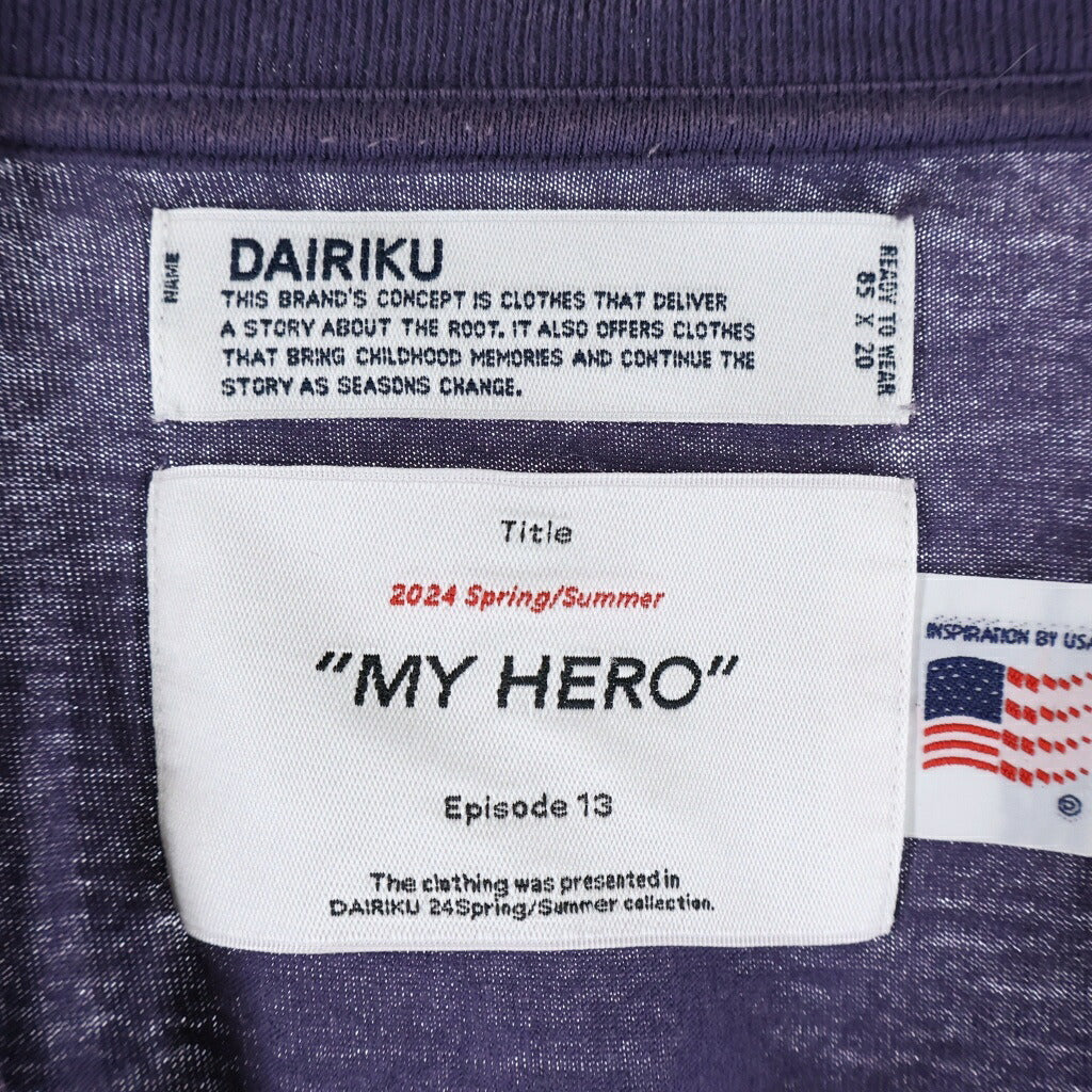 DAIRIKU(ダイリク) AMERICA Vintage Sunburn Tee アメリカ ヴィンテージ サンバーン加工 クルーネック長袖Tシャツ カットソー パープル 24SS C-4