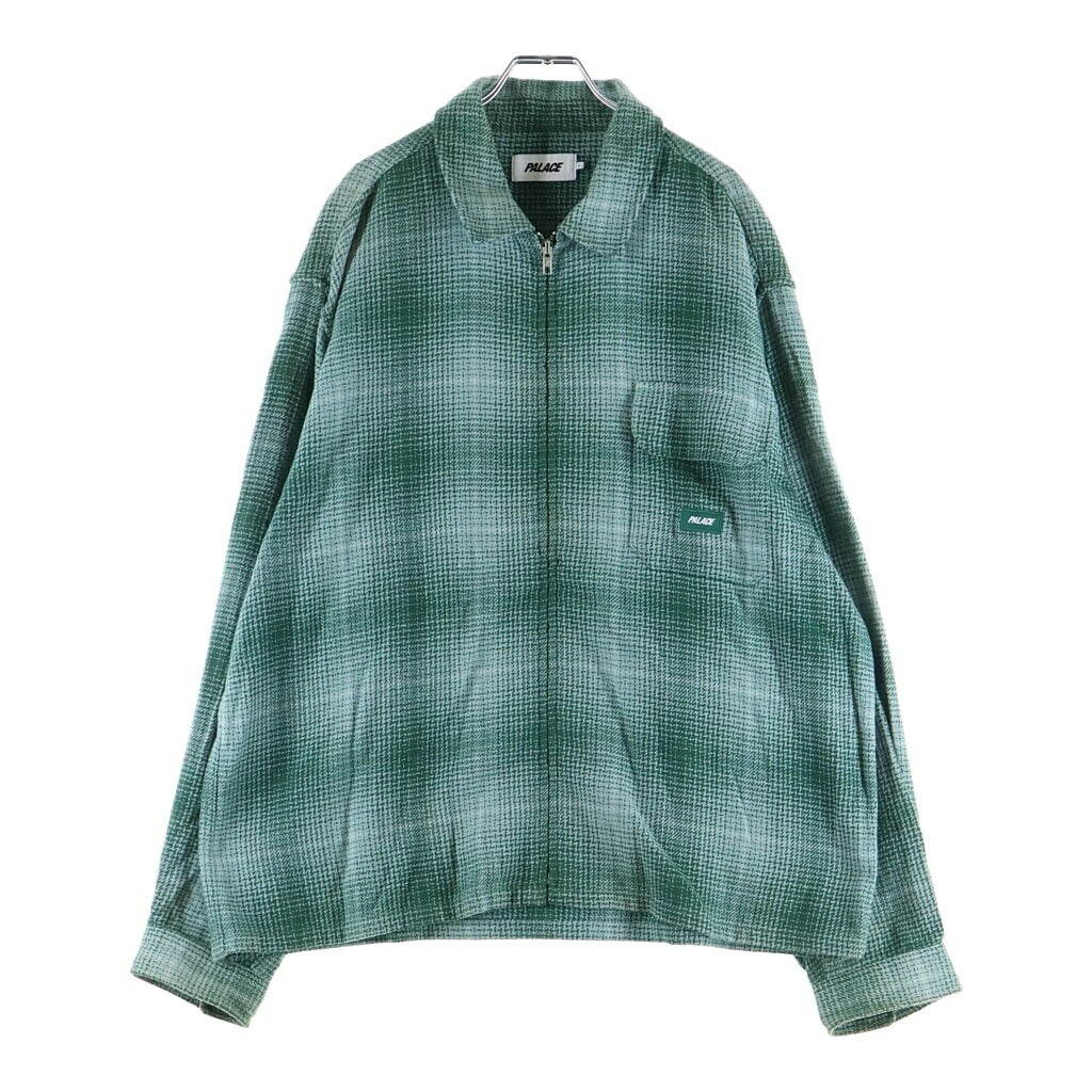 Palace Skateboards(パレススケートボーズ) 25AW GHOST ZIP SHIRT ゴースト チェック ジップアップ長袖シャツ グリーン