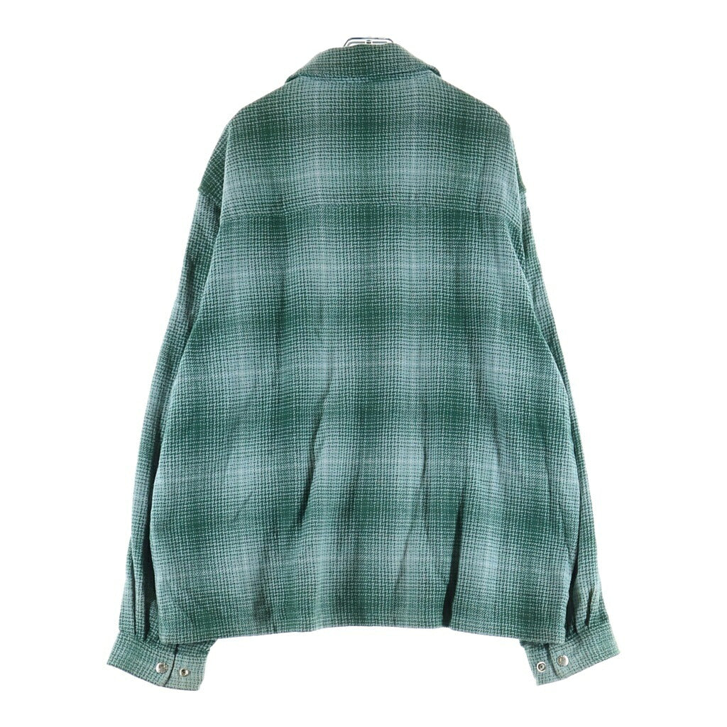 Palace Skateboards(パレススケートボーズ) 25AW GHOST ZIP SHIRT ゴースト チェック ジップアップ長袖シャツ グリーン
