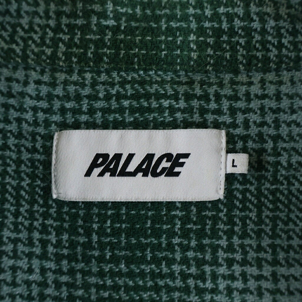 Palace Skateboards(パレススケートボーズ) 25AW GHOST ZIP SHIRT ゴースト チェック ジップアップ長袖シャツ グリーン