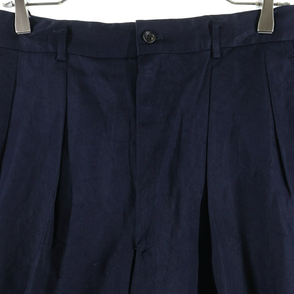COMME des GARCONS HOMME PLUS(コムデギャルソンオムプリュス) 日本製 トリアセテート テーパードスラックスパンツ ネイビー XP-09010L