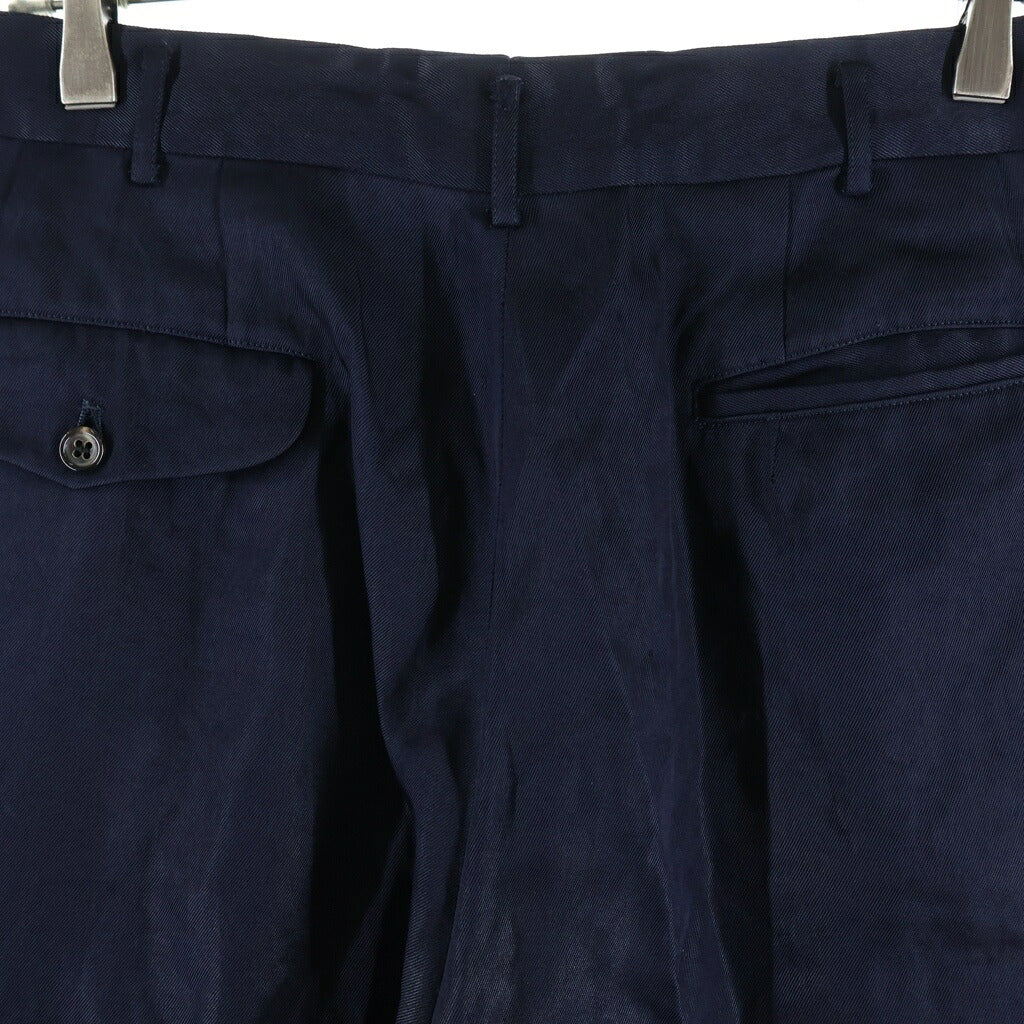 COMME des GARCONS HOMME PLUS(コムデギャルソンオムプリュス) 日本製 トリアセテート テーパードスラックスパンツ ネイビー XP-09010L