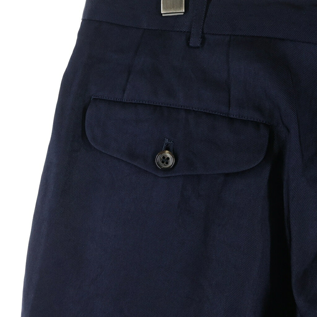 COMME des GARCONS HOMME PLUS(コムデギャルソンオムプリュス) 日本製 トリアセテート テーパードスラックスパンツ ネイビー XP-09010L