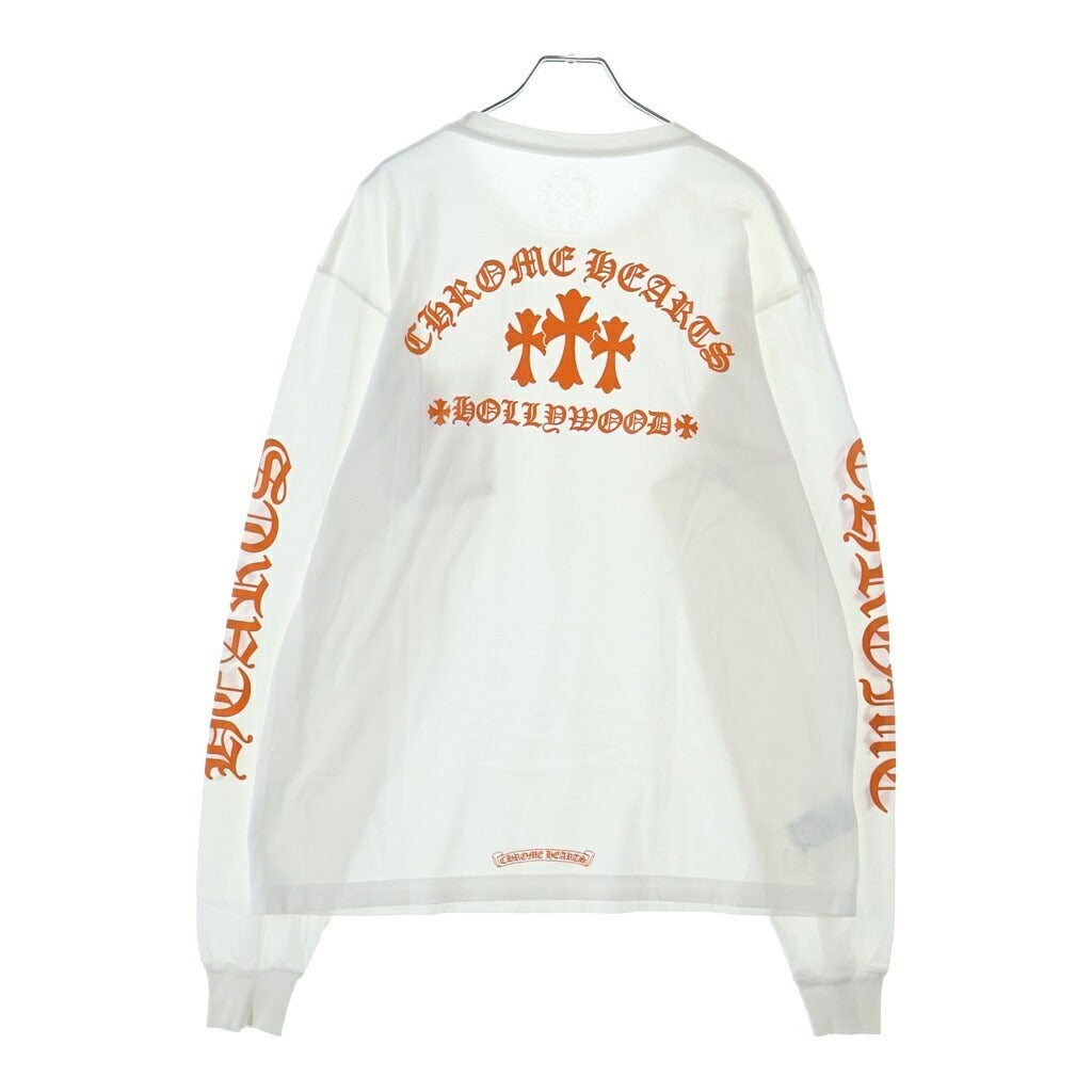 CHROME HEARTS(クロムハーツ) ORANGE CEMETERY CROSS KING TACO LS TEE オレンジセメタリークロス キングタコ 長袖Tシャツ クルーネックカットソー ホワイト