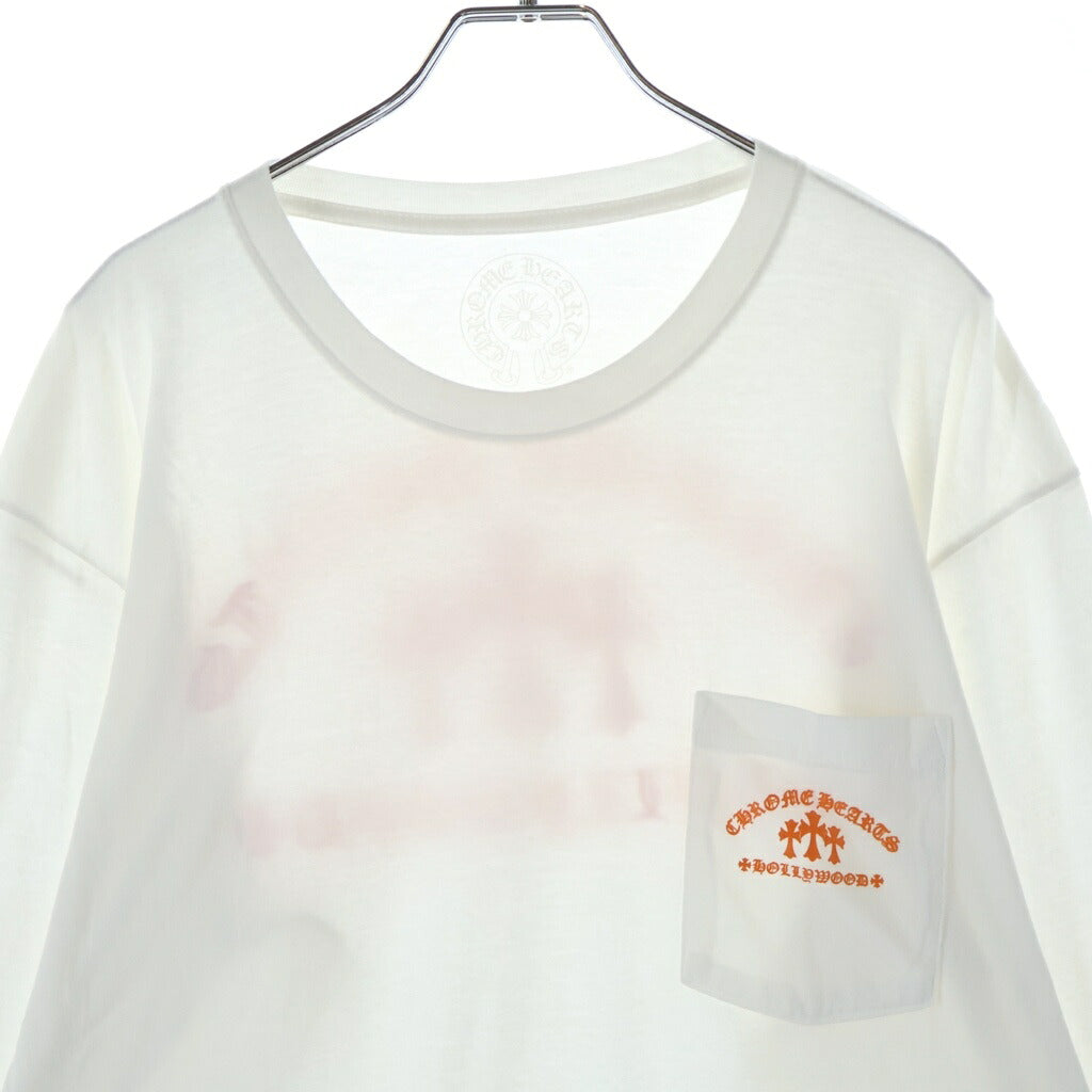 CHROME HEARTS(クロムハーツ) ORANGE CEMETERY CROSS KING TACO LS TEE オレンジセメタリークロス キングタコ 長袖Tシャツ クルーネックカットソー ホワイト