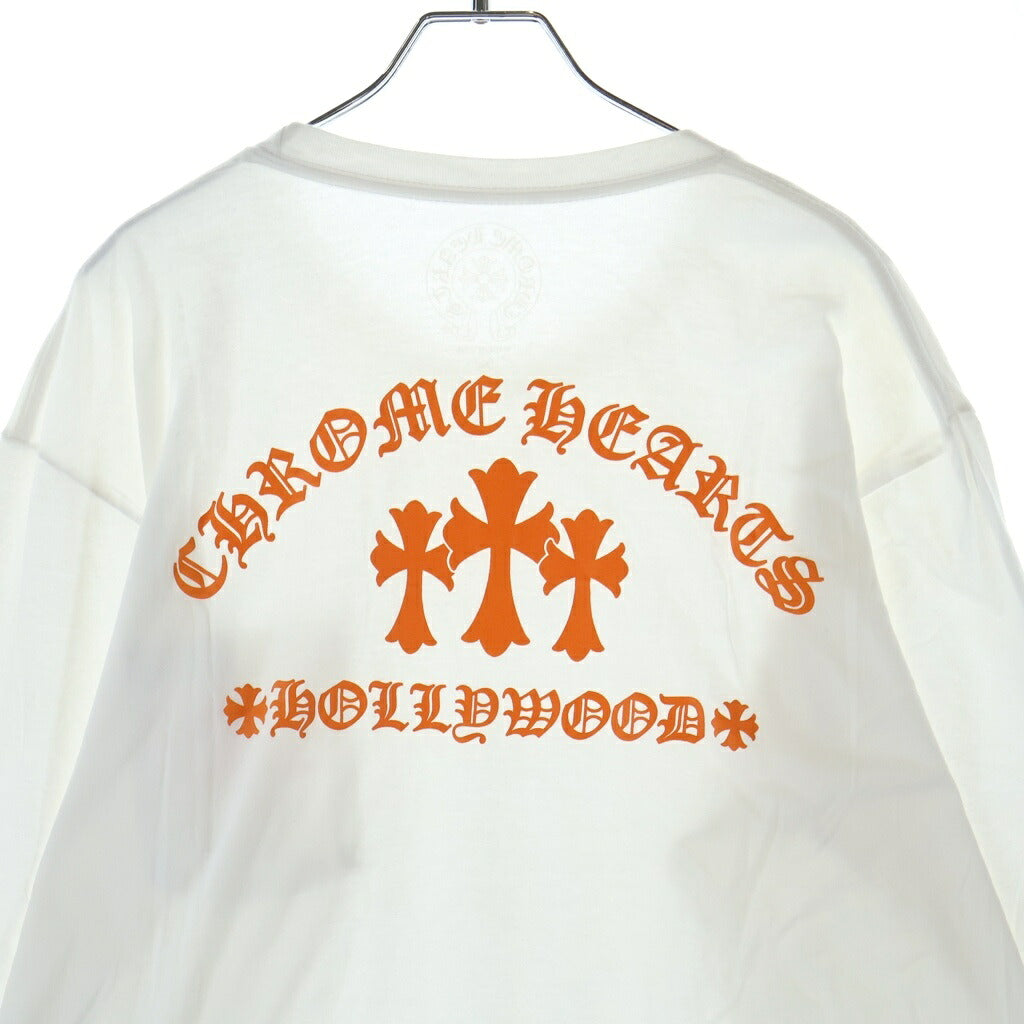 CHROME HEARTS(クロムハーツ) ORANGE CEMETERY CROSS KING TACO LS TEE オレンジセメタリークロス キングタコ 長袖Tシャツ クルーネックカットソー ホワイト