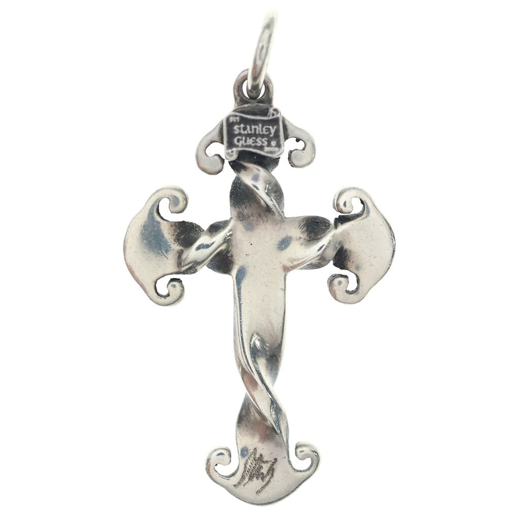 STANLEY GUESS(スタンリーゲス) Twisted Cross w/Skull Pendant ツイステッドクロス 18Kスカル ペンダントトップ シルバー/ゴールド